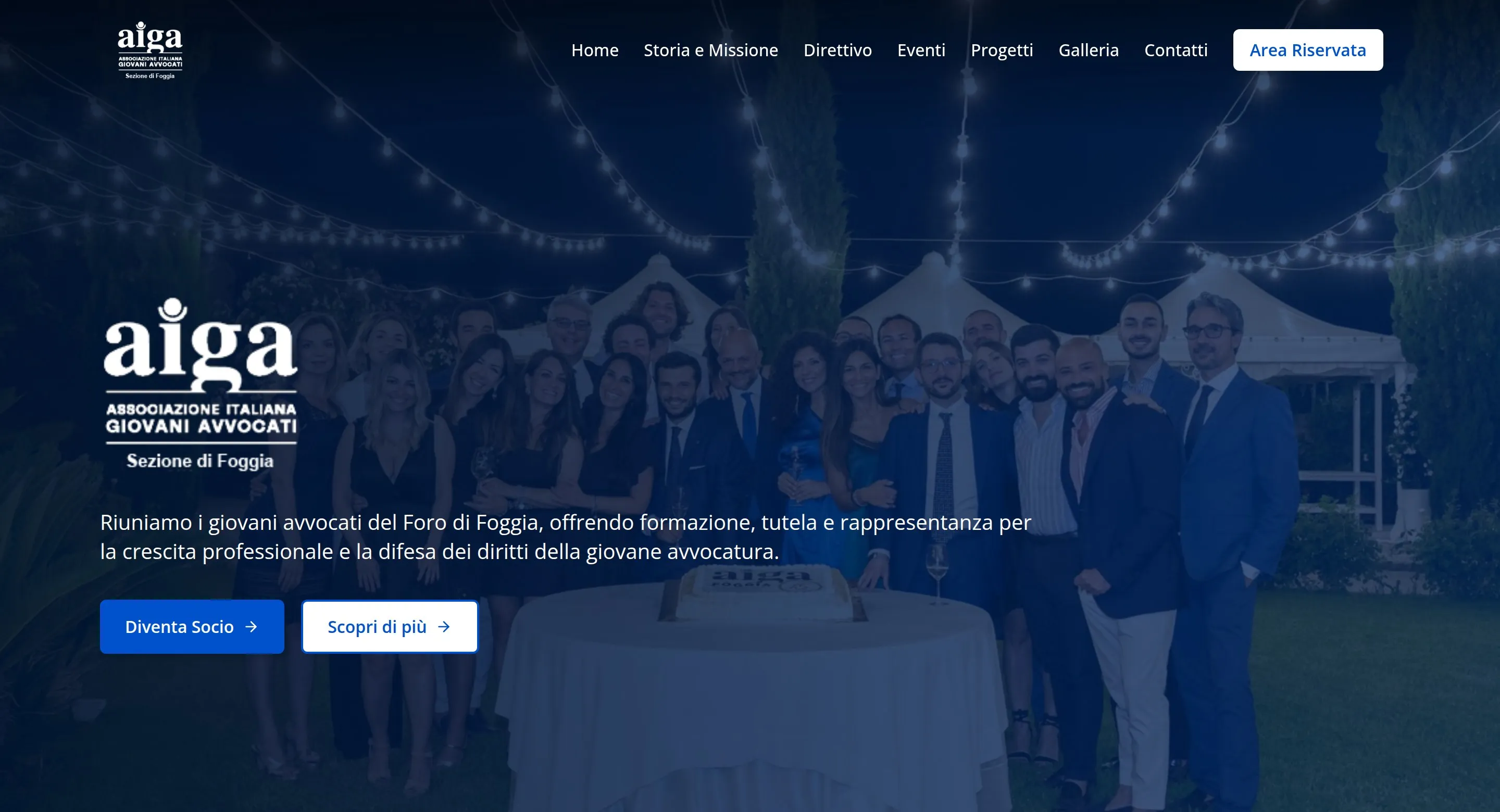 La home page del sito di AIGA Foggia